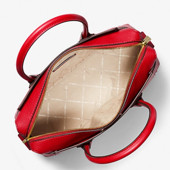 Michael Kors Mercer Medium Top-Zip Belted Satchel Crossbody Purse 
BRIGHT RED
NW - Picture 2 of 16